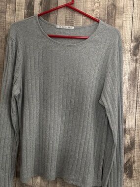 LA RELAXED LONG SLEEVE POINTELLE TEE/ ORGANIC COTTON